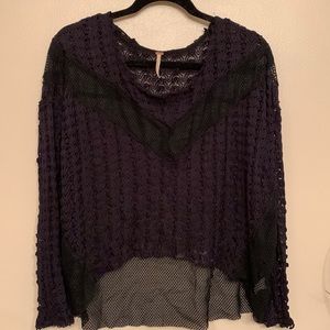 Sexy sheer knit free people long sleeve top
